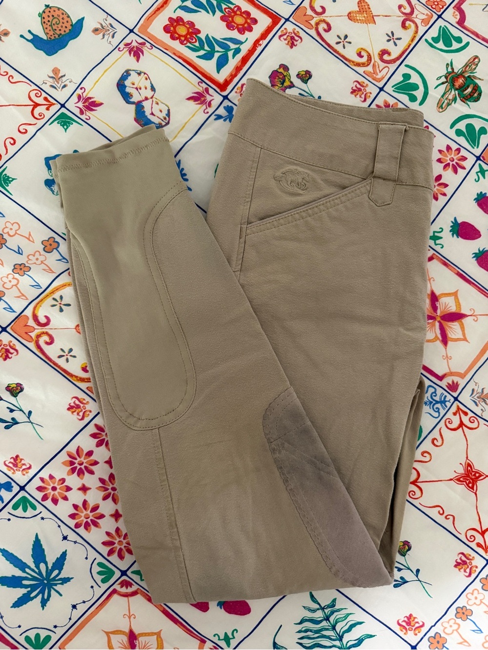 Smartpak piper 28L women’s tan show side zip knee patch riding equestrian breech